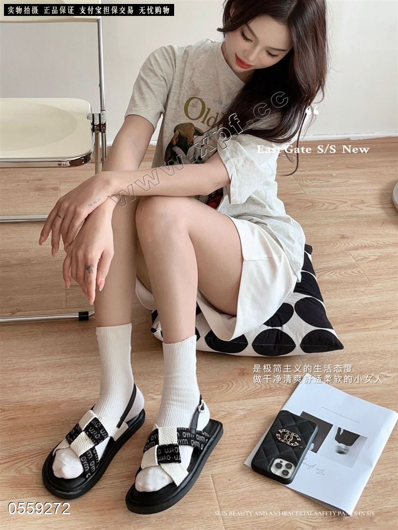 猫人MIIOW时髦拼色编织凉鞋M23-8
