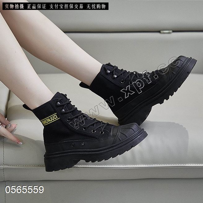 新款韩版工装靴真皮系带透气潮搭马丁靴6905