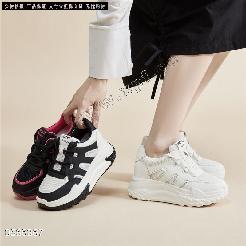 韩版厚底增高休闲运动鞋小白鞋a5991  跟高5+2cm内增高