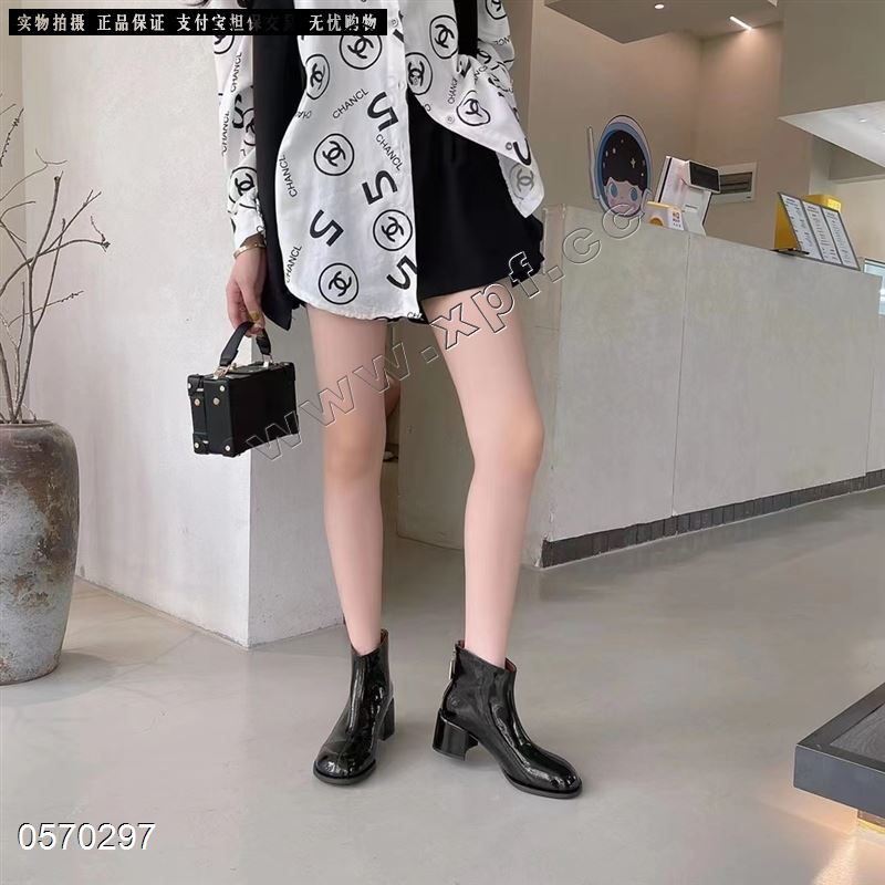 菲蜜秀时尚短靴6203-1(黑6-9灰7-9)