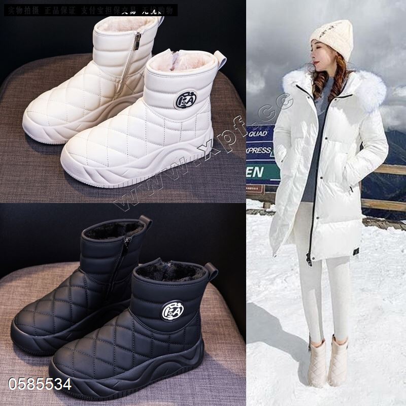 冬季新款加绒加厚保暖东北大棉鞋短筒面包雪地靴23836