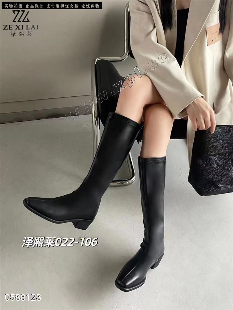 泽熙莱品牌新款加棉时尚高筒长靴