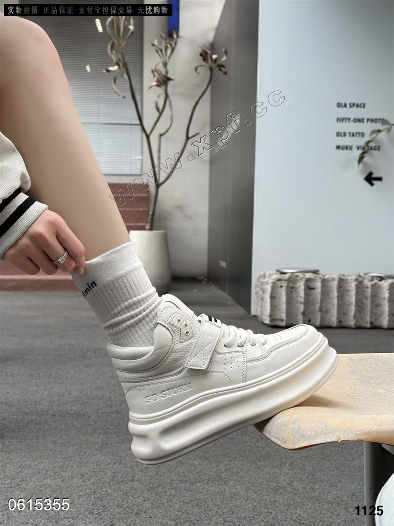 新款厚底小白鞋运动鞋1125   跟高： 7 cm