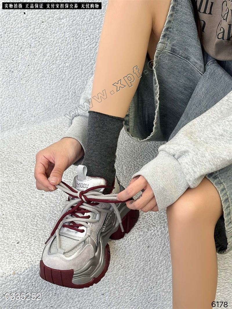 新款 老爹鞋运动鞋 6178 绒里 跟高： 6cm