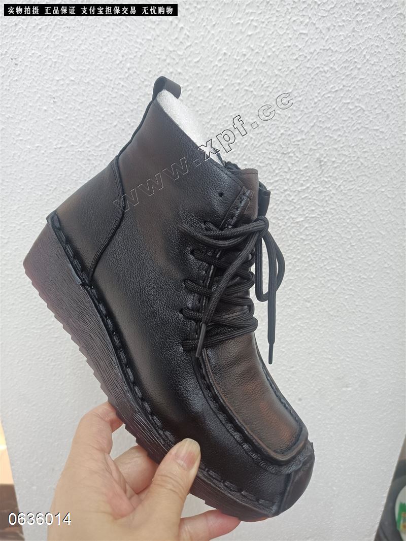 头层牛皮加棉短靴