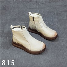 头层牛皮短靴815  纯羊毛内里 橡胶鞋底 跟高4公分