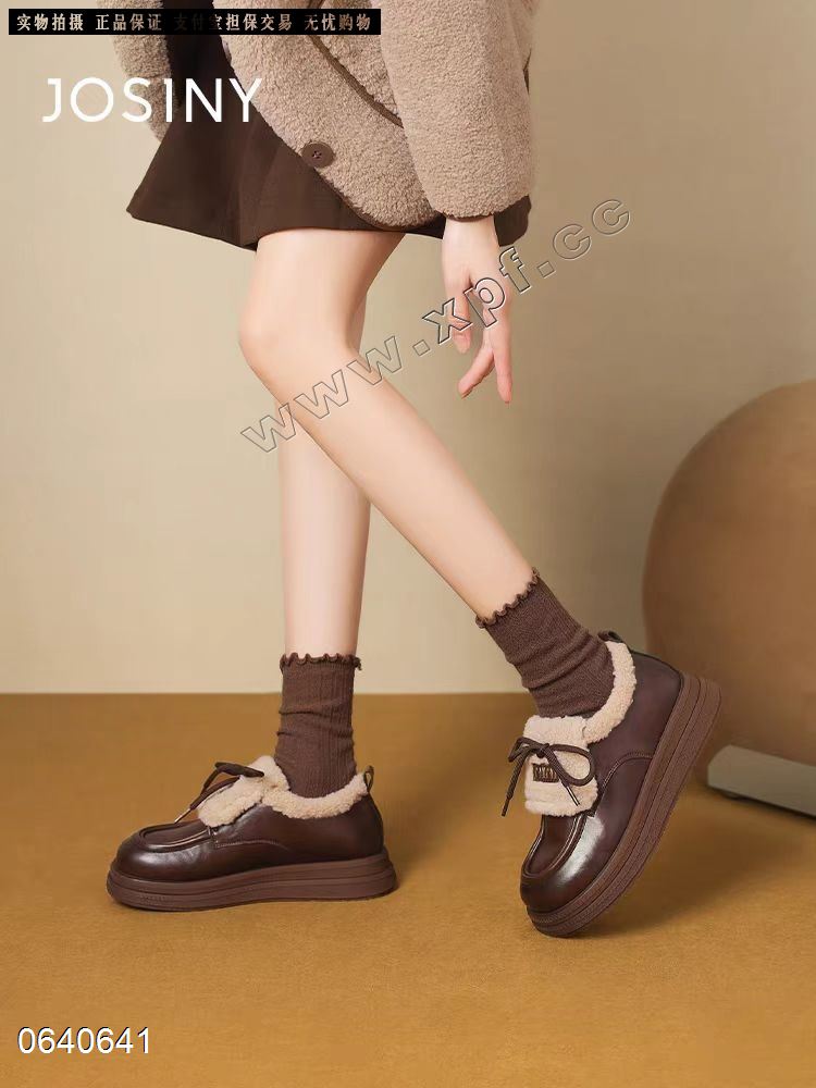 绒里单鞋