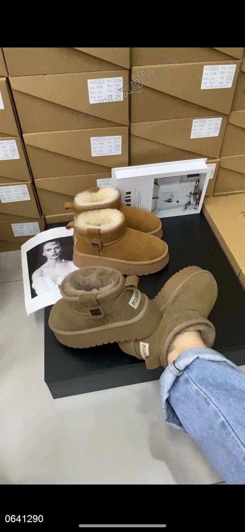 新款雪地靴女休闲靴百搭时尚羊毛厚底加绒保暖短筒靴1818