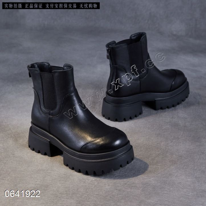 新款头层牛皮短靴z2581  内里：单里/加绒！ 跟高：6 公分