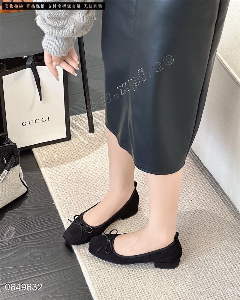 欧美风蝴蝶结浅口奶奶鞋 态美2680
