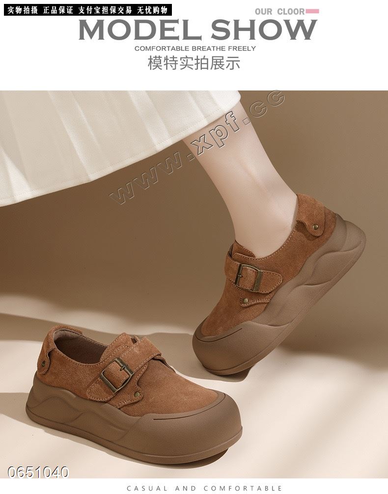 百搭厚底博肯鞋子女款复古勃肯鞋983