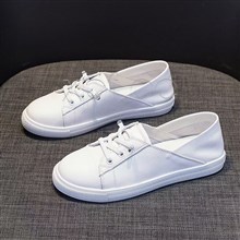薄款休闲鞋软底软面学生一脚蹬两穿小白鞋 T383-1