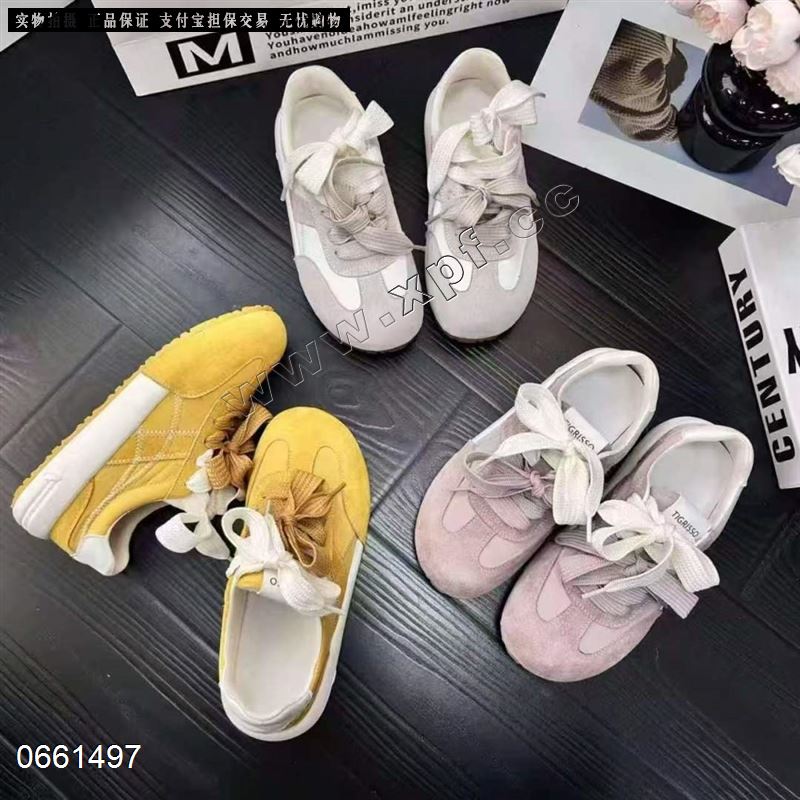四季双系带休闲时尚百搭厚底休闲女板鞋K5015
