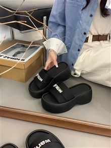 新款沙滩增高夹脚凉拖鞋   冰丝莱卡
