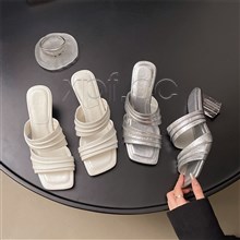 头层牛皮时装拖鞋527-3