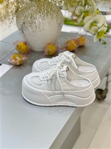 新款泡芙厚底拖 真皮拼网2513-5