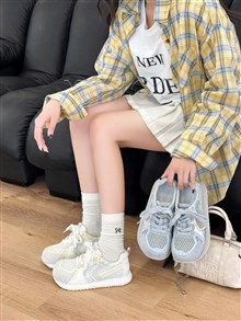 新款拼色休闲运动鞋百搭丑萌阿甘鞋 7730