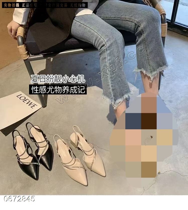 新款凉鞋女粗跟法式夏季高跟鞋