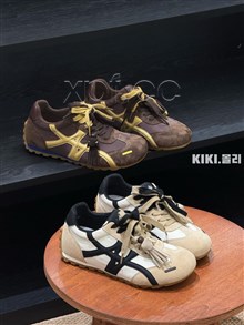 新款猪巴皮+雨伞布休闲鞋 5053  橡胶鞋底3.5cm