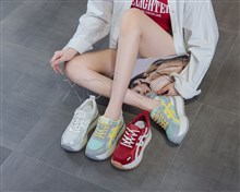新款休闲鞋超纤+网面  2878  底厚5公分