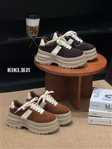新款厚底磨砂皮休闲鞋 18025 发泡鞋底7.5cm