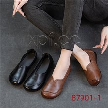 新款水洗牛皮女单鞋87901-1