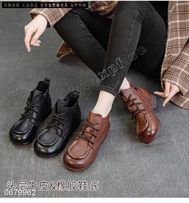 头层牛皮短靴 77683
