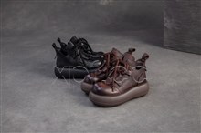 新款圆头擦色复古系带单鞋 22612